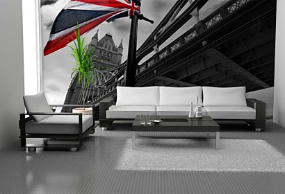 Fototapeta London Tower bridge with British flag 24287