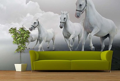 Fototapeta White horses in the clouds 3168