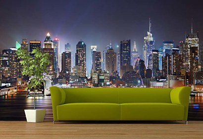 panoramatické fototapety New York v noci