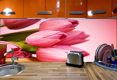 Fototapeta zástěna - Růžové tulipány kytice 3143