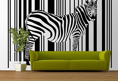 fototapeta vinylová - čiernobiela zebra